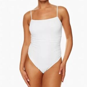 Babaton Aritzia  White Bodysuit Thong Large Shaping Sculplting